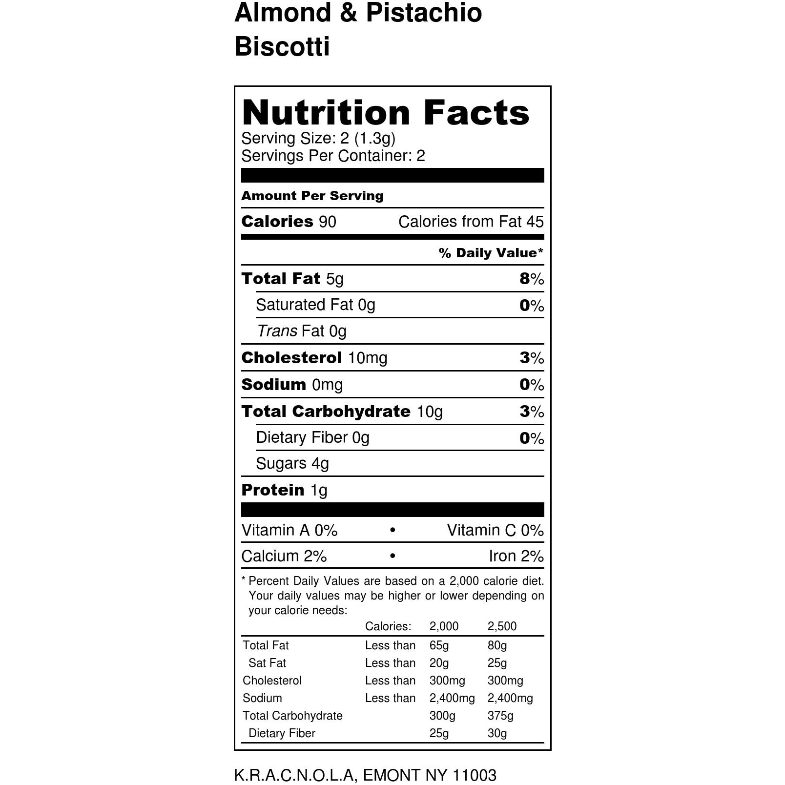 Krac'sCotti /Almond & Pistachio Biscotti